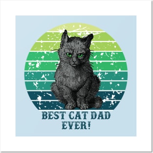 Best Cat Dad gift Posters and Art